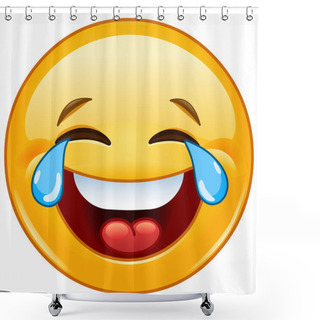 Personality  Emoticon With Tears Of Joy Shower Curtains