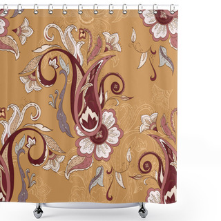 Personality  Colorful Paisley Pattern. Ethnic Design. Seamless Background, Ve Shower Curtains