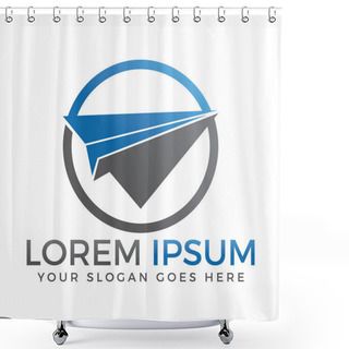 Personality  Paper Plane Travel Logo. Shower Curtains