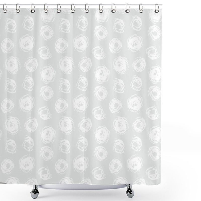 Personality  Hand Drawn Seamless Texture With Brushed Dots Shower Curtains