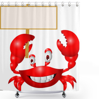 Personality  Crab With Blank Sign Shower Curtains