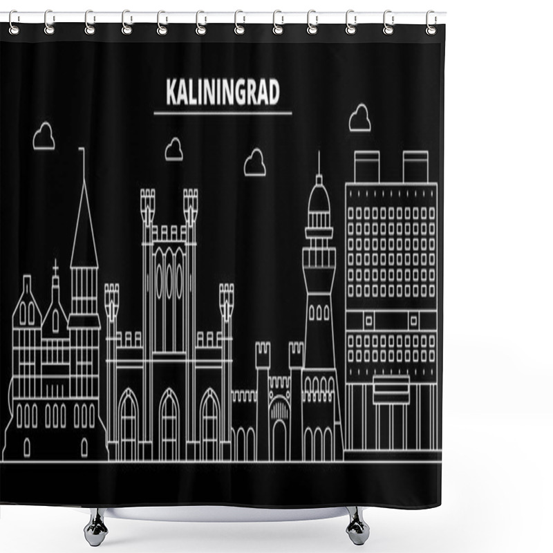 Personality  Kaliningrad City Silhouette Skyline. Russia - Kaliningrad City Vector City, Russian Linear Architecture. Kaliningrad City Travel Illustration, Outline Landmarks. Russia Flat Icon, Russian Line Banner Shower Curtains