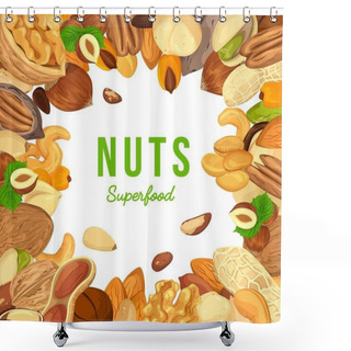 Personality  Kernels Of Nuts For Badge Or Banner Shower Curtains