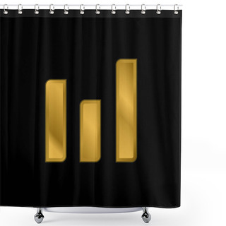 Personality  Bars Graph For Business Gold Plated Metalic Icon Or Logo Vector Shower Curtains