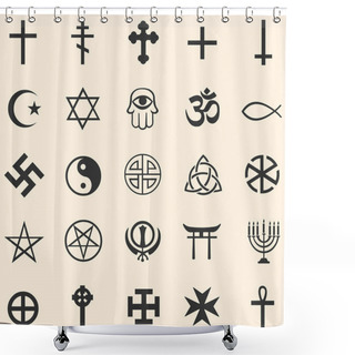 Personality  Vector Set Of Religious Symbols Shower Curtains