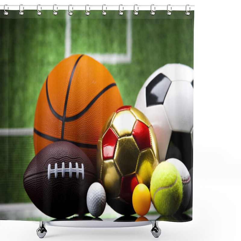 Personality  Sports Balls, A Lot Of Balls And Stuff Shower Curtains