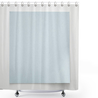 Personality  Top View Of Empty Blue Paper On White Background Shower Curtains