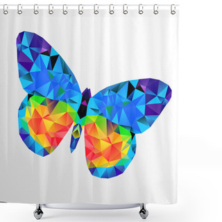 Personality  Butterfly  Multicolor Logo Shower Curtains