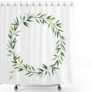 Personality  Beautiful Watercolor Wreath Isolated On White Background. Round Floral Watercolor Wreath For Design, Postcards, Banners, Emblems, Logo. Shower Curtains