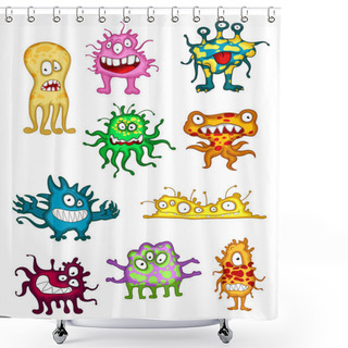 Personality  Cute Monsters, Demons, Beasts And Mutants Shower Curtains