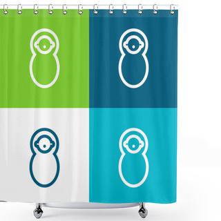 Personality  Baby Wrapped In Swaddle Flat Four Color Minimal Icon Set Shower Curtains