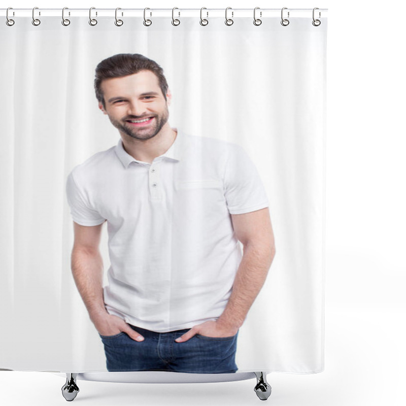 Personality  Handsome young man shower curtains