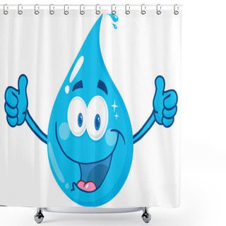 Personality  Happy Water Drop Character Shower Curtains