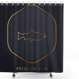 Personality  Amago Fish Shape Golden Line Premium Logo Or Icon Shower Curtains