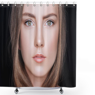 Personality  Attractive Caucasian Woman Shower Curtains