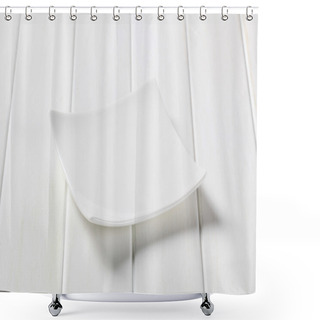 Personality  Square White Porcelain Plate Shower Curtains