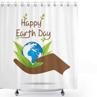 Personality  Earth Day Greeting Card Shower Curtains