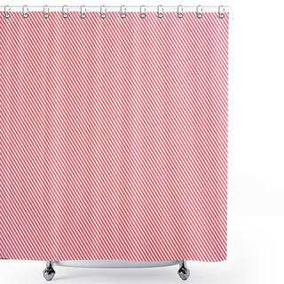 Personality  Striped Diagonal Pink And White Pattern Texture Shower Curtains