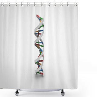 Personality  DNA Double Helix - White Solid Shower Curtains