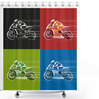 Personality  Motor Racing Shower Curtains