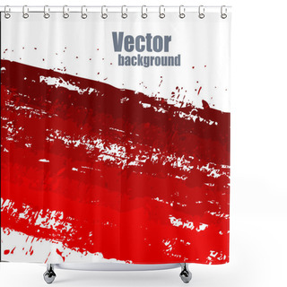 Personality  Grunge Texture Red Paint Splash Vector Banner Shower Curtains