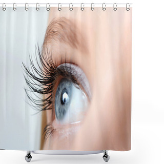 Personality  Female Eye With Long Eyelashes Close-up Shower Curtains