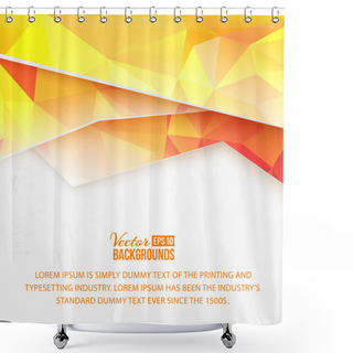 Personality  Background Of Orange Waves And Triangles Shower Curtains