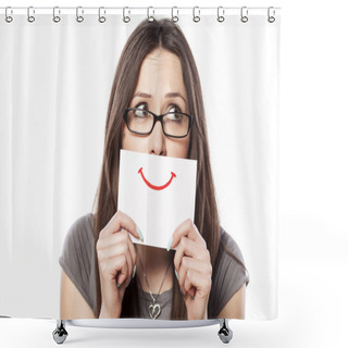 Personality  Smile On A Paper Shower Curtains