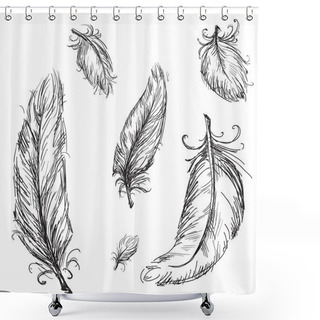 Personality  Vector Feathers Shower Curtains