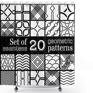Personality  Vector Set Of 20 Geometric Seamless Patterns.  Shower Curtains