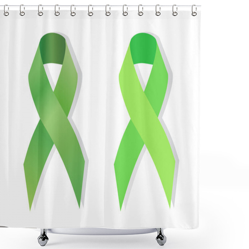 Personality  Two Green Ribbons Shower Curtains