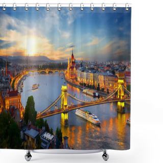 Personality  Parliament And Bridges Shower Curtains