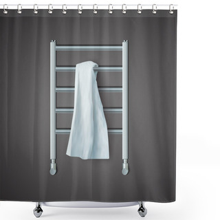 Personality  White Towel On The Radiator, Vector Shower Curtains
