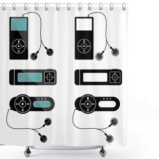Personality  Mp3 Players Icons Shower Curtains