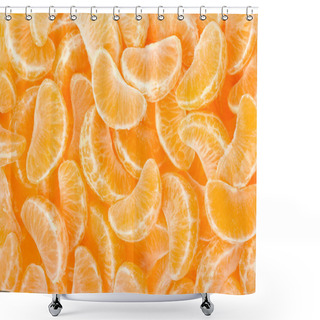 Personality  Tangerine Segments, Orange Background Shower Curtains