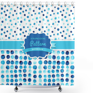 Personality  Vector Watercolor Circles Seamless Pattern (tiled). Retro Paints Shower Curtains