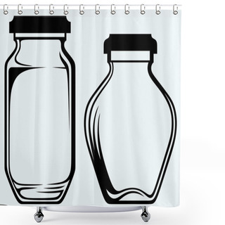 Personality  Glass Jars Shower Curtains