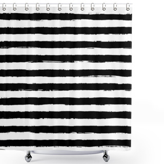 Personality  Vector Retro Striped Ragged Brush Print Texture, Pattern Shower Curtains