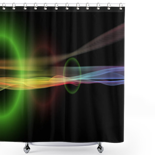 Personality  Futuristic Technology Wave Background Design With Lights Shower Curtains