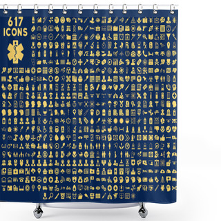 Personality  Medical Icon Collection Shower Curtains
