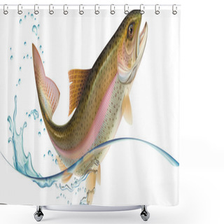 Personality  Jumping Trout Shower Curtains