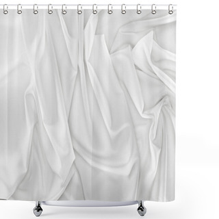 Personality  Close Up View Of White Soft Silk Fabric As Backdrop Shower Curtains