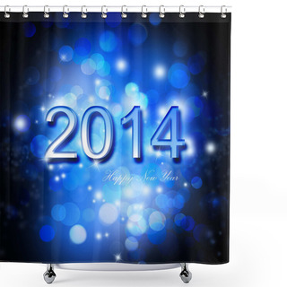 Personality  Festive New Year 2014 Card Shower Curtains
