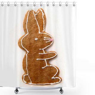 Personality  Easter Bunny As Gingerbread Cookie Shower Curtains
