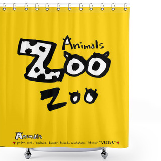 Personality  Animal Sketch / Hand Drawn Zoo Illustration - Vector Shower Curtains