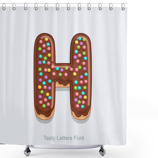 Personality  Delicious Alphabet. Vector Illustration. Letter H Shower Curtains