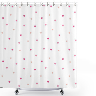 Personality  Seamless Polka Dot Pink Hearts Pattern Shower Curtains
