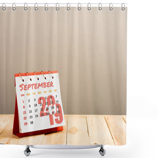 Personality  Calendar With September 2019 Page Isolated On Beige With Copy Space Shower Curtains
