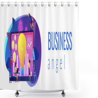 Personality  Capital Fund Financing Small Firm With High Growth Potential. Venture Capital, Venture Investment, Venture Financing, Business Angel Concept. Header Or Footer Banner Template With Copy Space. Shower Curtains
