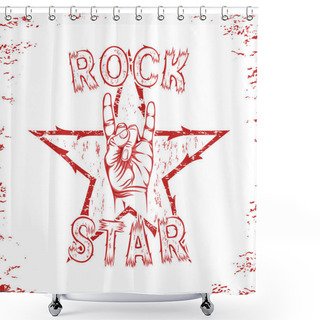Personality  Rock Star, Print For T-shirt Graphic. Shower Curtains